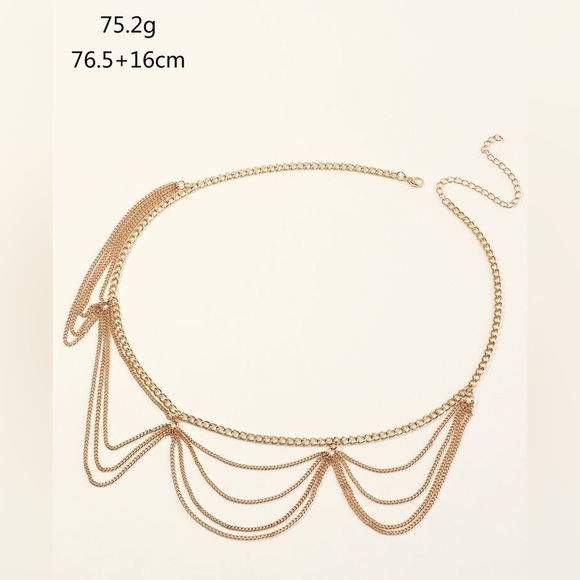 Gold Layered Chain Design Hip Belt | Brand New - Picture 6 of 12